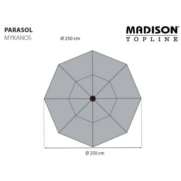 Madison Mykanos 250 cm Grey Parasol - Stylish Garden Shade