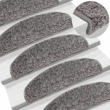 Carpet Stair Treads 15 pcs Grey - Non-Slip & Washable | HiPoMarket