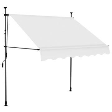 Manual Retractable Awning with LED - 150 cm Cream | Hipo Market