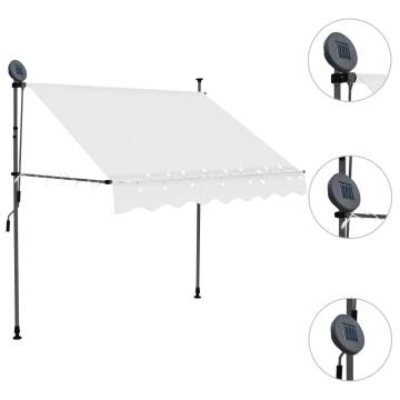 Manual Retractable Awning with LED - 150 cm Cream | Hipo Market