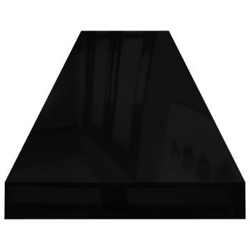 Floating Wall Shelf High Gloss Black - Stylish Home Display