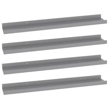 Stylish Grey Wall Shelves - 4 pcs | Hipo Market