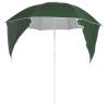 Beach Umbrella with Side Walls - Green 215 cm | HiPoMarket