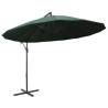 Green Hanging Parasol 3m With Aluminium Pole - UV Protection