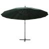 Green Hanging Parasol 3m With Aluminium Pole - UV Protection