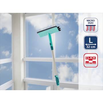 Leifheit 2-in-1 Window Cleaning Brush with Telescopic Handle