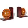 Classic World Map Globe Bookend Pair - Elegant Book Storage