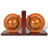 Classic World Map Globe Bookend Pair - Elegant Book Storage