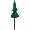 3-Tier Green Parasol with Aluminium Pole - 2.5m | HipoMarket