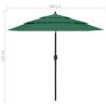 3-Tier Green Parasol with Aluminium Pole - 2.5m | HipoMarket