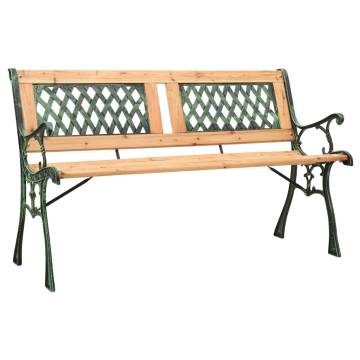 Garden Bench 122 cm - Classic Cast Iron & Firwood Design