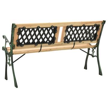 Garden Bench 122 cm - Classic Cast Iron & Firwood Design