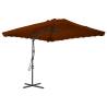 Outdoor Parasol with Steel Pole Terracotta 250x250x230 cm Colour terracotta Quantity in Package 1 