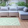 Esschert Design Outdoor Rug 182x122 cm - Green & White Tiles