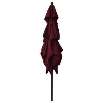 3-Tier Bordeaux Red Parasol with Aluminium Pole - Hipomarket