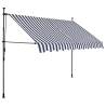 Manual Retractable Awning with LED - 300 cm Blue & White