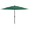 3-Tier Parasol with Aluminium Pole Green 3.5 m Colour green Size 3.5 m Quantity in Package 1 