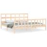 Bed Frame with Headboard 200x200 cm - Solid Wood Elegance