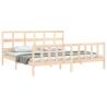 Bed Frame with Headboard 200x200 cm - Solid Wood Elegance