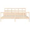 Bed Frame with Headboard 200x200 cm - Solid Wood Elegance