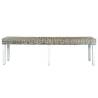 Elegant 160 cm White Rattan Bench | Solid Mango Wood