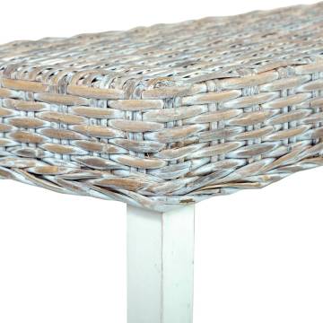 Elegant 160 cm White Rattan Bench | Solid Mango Wood