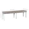 Elegant 160 cm White Rattan Bench | Solid Mango Wood