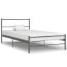 Bed Frame Grey Metal 100x200 cm Colour grey Size 100 x 200 cm 