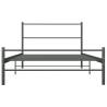 Grey Metal Bed Frame 100x200 cm - Durable & Stylish | HipoMarket