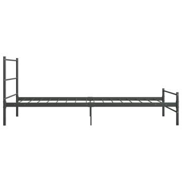 Grey Metal Bed Frame 100x200 cm - Durable & Stylish | HipoMarket