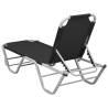 Sun Lounger Aluminium and Textilene Black | Hipo Market