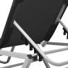 Sun Lounger Aluminium and Textilene Black | Hipo Market