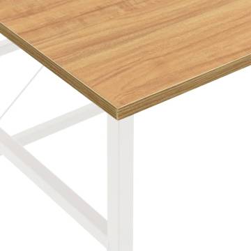 Stylish White & Light Oak Computer Desk | Hipomarket