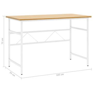 Stylish White & Light Oak Computer Desk | Hipomarket