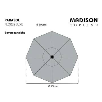 Madison Parasol Flores Luxe 300 cm Round Grey - Outdoor Elegance