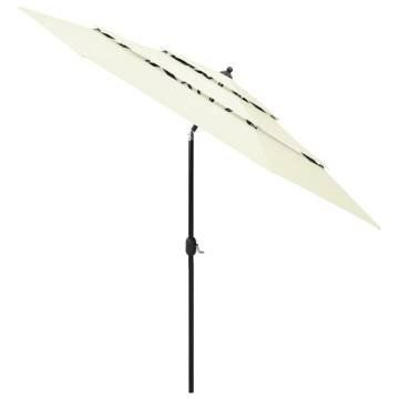 3-Tier Sand Parasol with Aluminium Pole - 3 m | Hipo Market