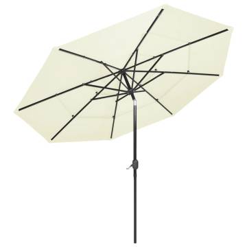 3-Tier Sand Parasol with Aluminium Pole - 3 m | Hipo Market