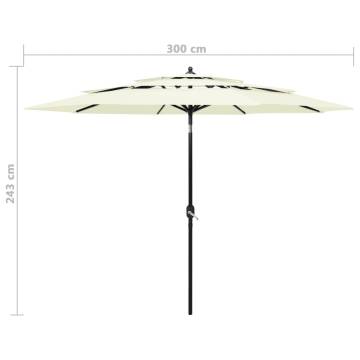 3-Tier Sand Parasol with Aluminium Pole - 3 m | Hipo Market