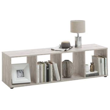 FMD Standing Shelf with 4 Compartments in Sand Oak