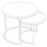 Rousseau 2 Piece Side Table Set - Linus Mangolia Wood