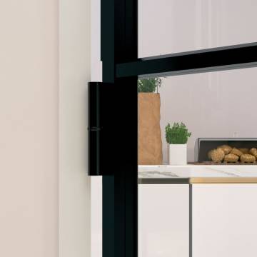 Interior Door Black 83x201.5 cm with Tempered Glass & Aluminium