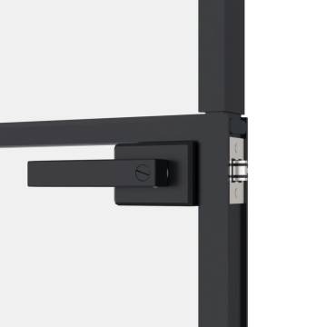 Interior Door Black 83x201.5 cm with Tempered Glass & Aluminium