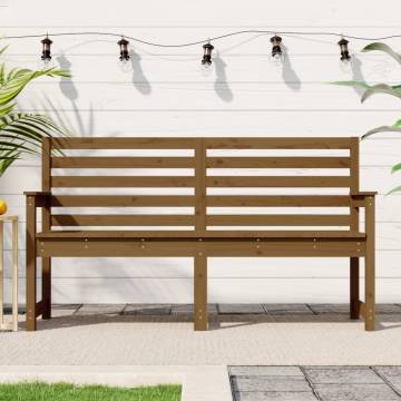 Honey Brown Garden Bench - Solid Pine Wood (159.5x48x91.5 cm)