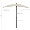 Garden Parasol with Pole 200x130 cm - Sand | Hipo Market