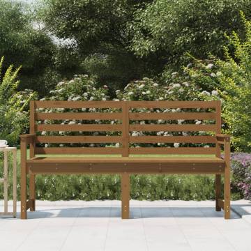 Honey Brown Garden Bench - Solid Pine Wood (159.5x48x91.5 cm)