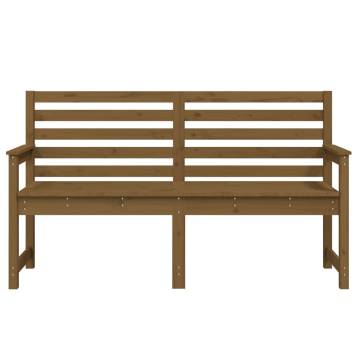 Honey Brown Garden Bench - Solid Pine Wood (159.5x48x91.5 cm)