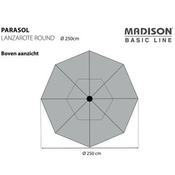 Madison Parasol Lanzarote 250 cm Round Taupe - Durable & Stylish