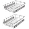 Pull-Out Wire Baskets 2 pcs Silver 400 mm - Durable Kitchen Storage