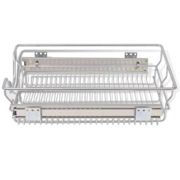 Pull-Out Wire Baskets 2 pcs Silver 400 mm - Durable Kitchen Storage