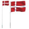 Denmark Flag & Pole Set - 5.55m Aluminium Flagpole